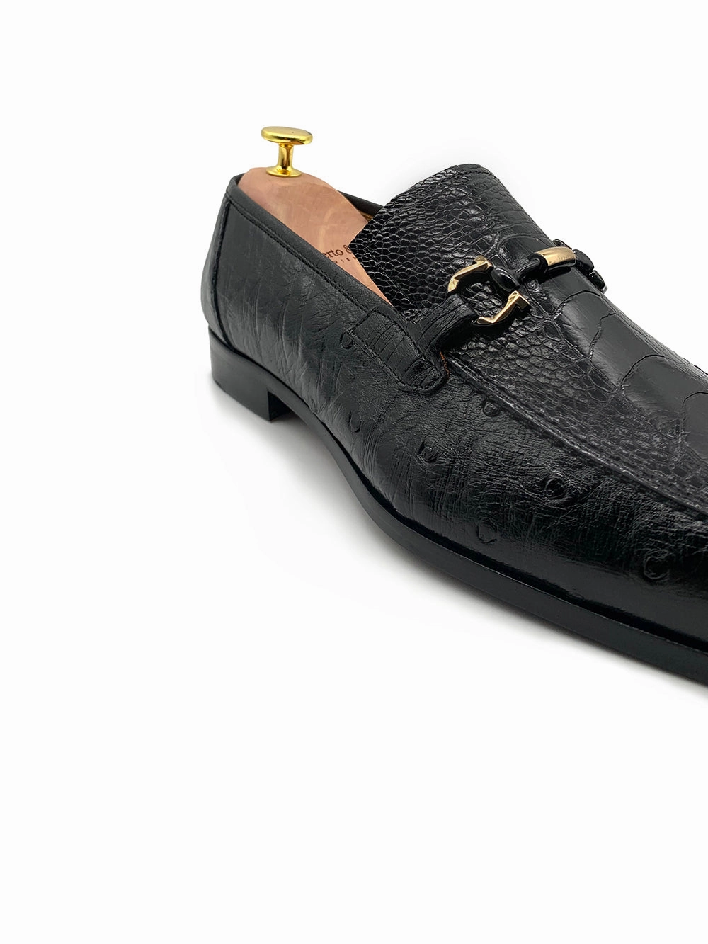 Katy Loafers Herrenschuh Struzzo - Strauleder Schwarz