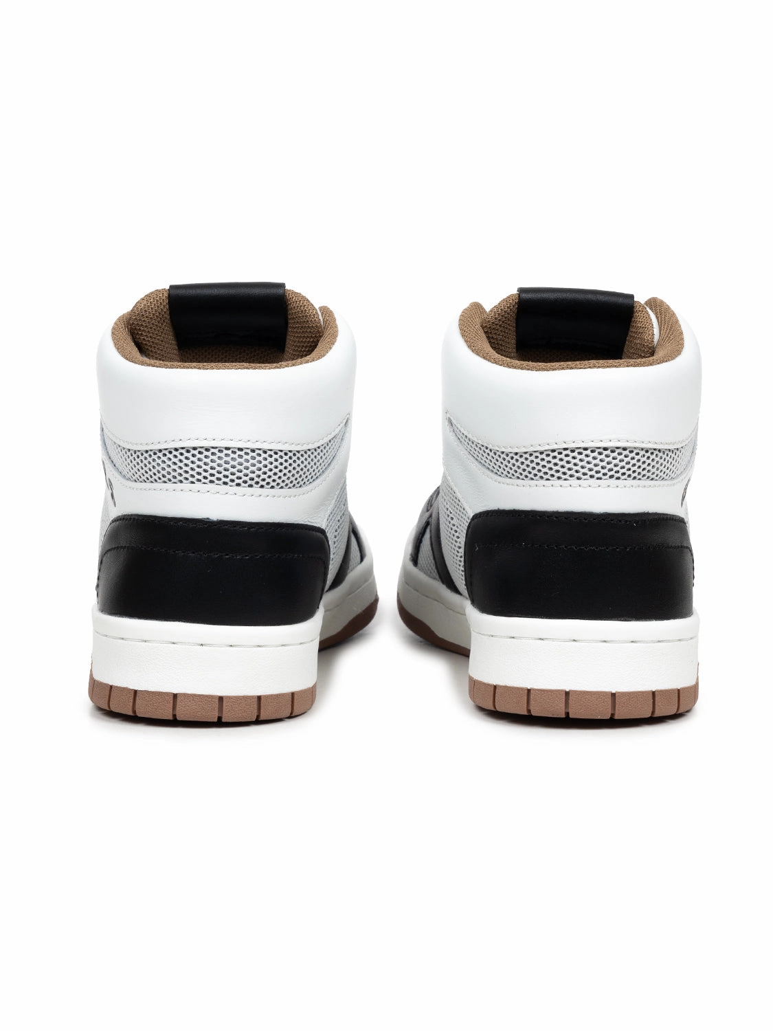 Hightop Sneakers aus Veloursleder und Mesh - Wei/Schwarz Neue Lederschuhe Fetten