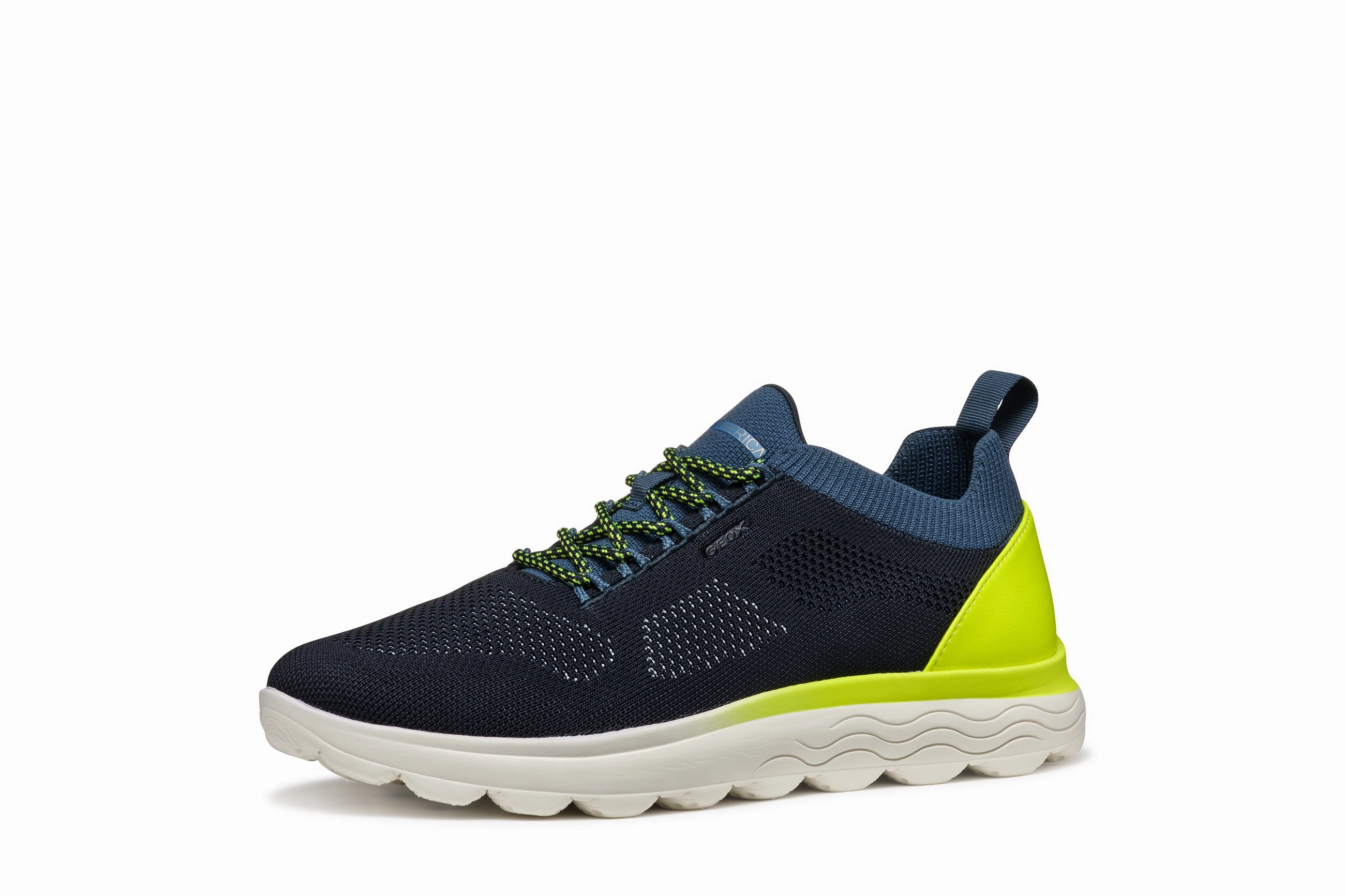 Mou Sneaker Geox Spherica Knitted Mrkebl/Neongrn Sneaker