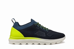 Hse Sneaker Geox Spherica Knitted Mrkebl/Neongrn Sneaker