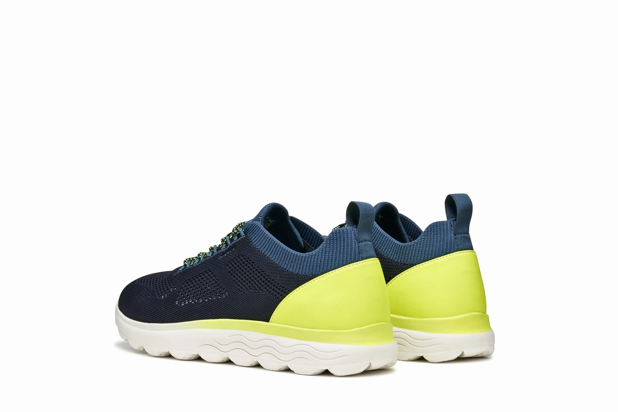 Gute Sneaker Geox Spherica Knitted Mrkebl/Neongrn Sneaker