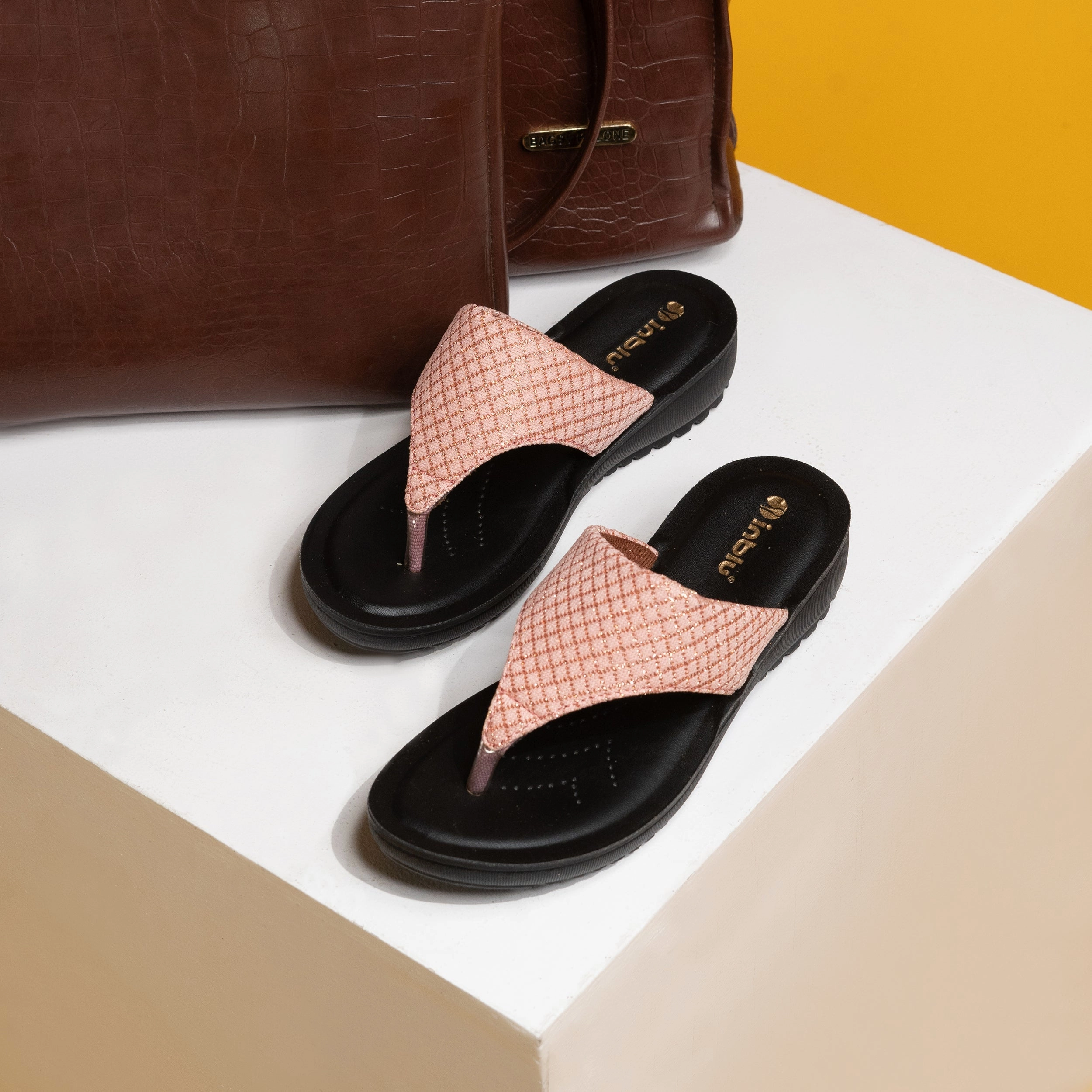 Inblu PINK Slipper with slip-on for female Pantoffeln Von Emmanuelle