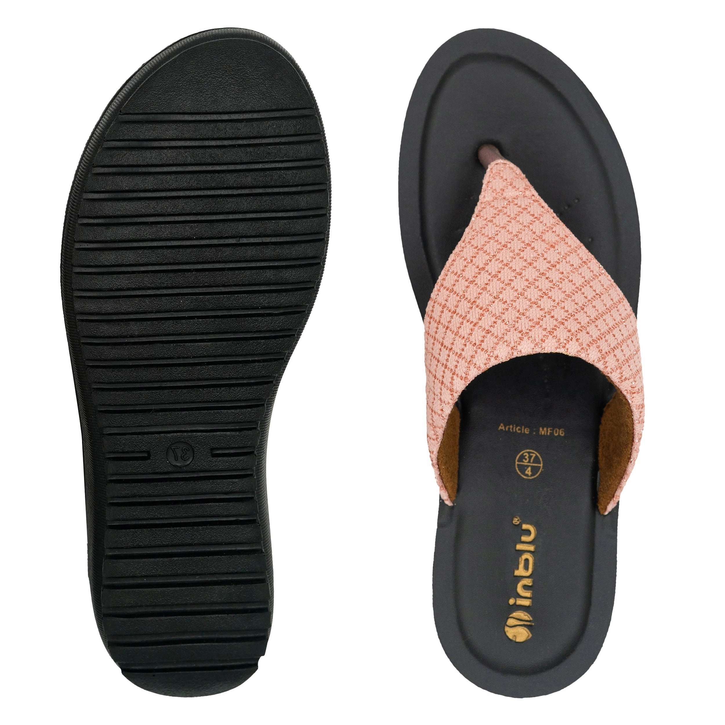Inblu PINK Slipper with slip-on for female Pantoffeln Extrabreit 41 J