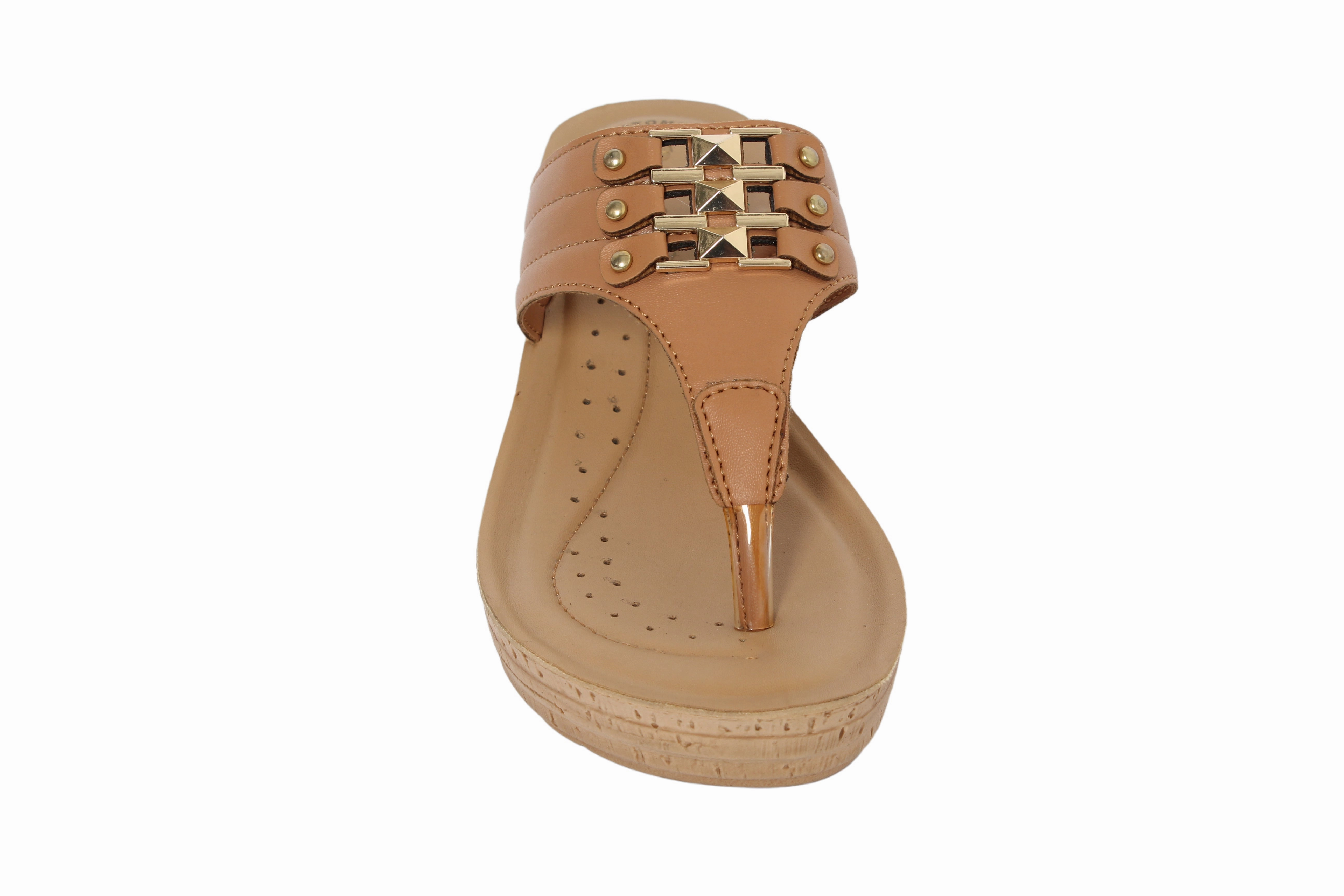 Pantoffeln Mit Initialen Inblu TAN Slipper with slip-on for female