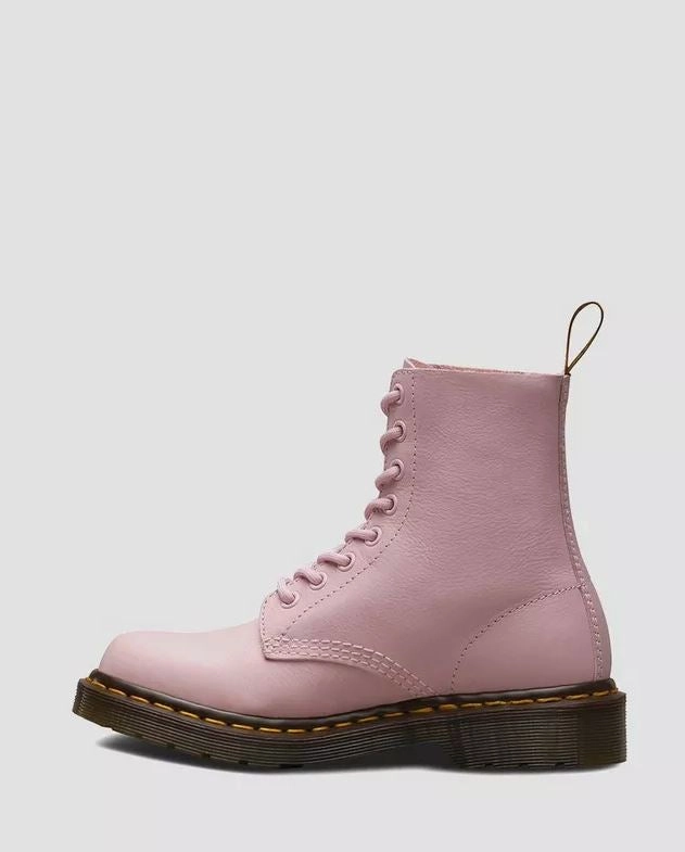 Disco Stiefel Dr. Martens 8-Loch Stiefel 1460 PASCAL VIRGINIA LEDER STIEFEL Echtleder Bubblegum Pink 20102683