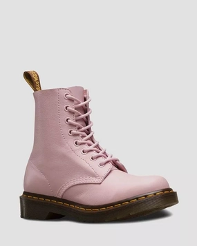 Stiefel Mit Gelber Naht Dr. Martens 8-Loch Stiefel 1460 PASCAL VIRGINIA LEDER STIEFEL Echtleder Bubblegum Pink 20102683