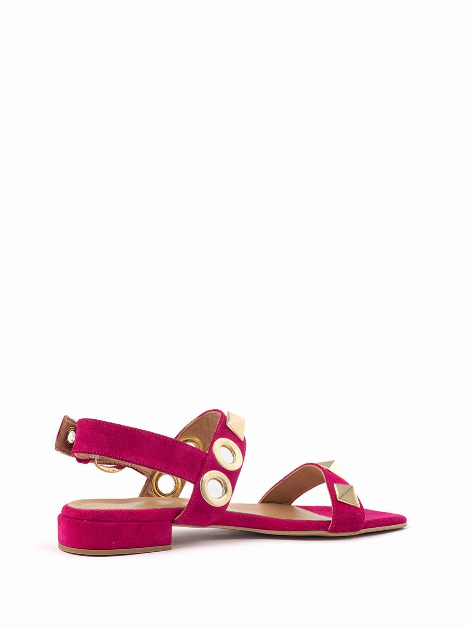 Sandalen Plateau Leder Jade | Sandaal Fuchsia