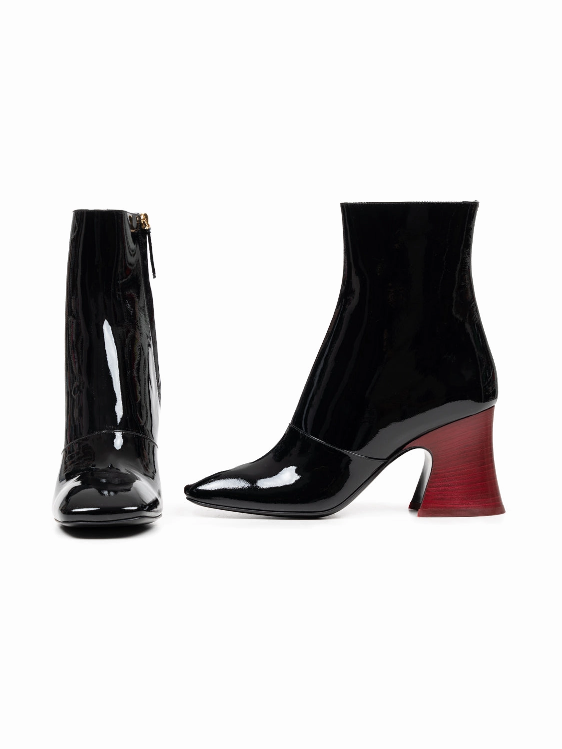 Janis Ankle Boot aus Lackleder Stiefeletten Mit Stretchschaft