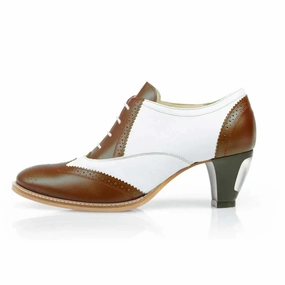 Jav Mahogany & White Zoccoli High Heels