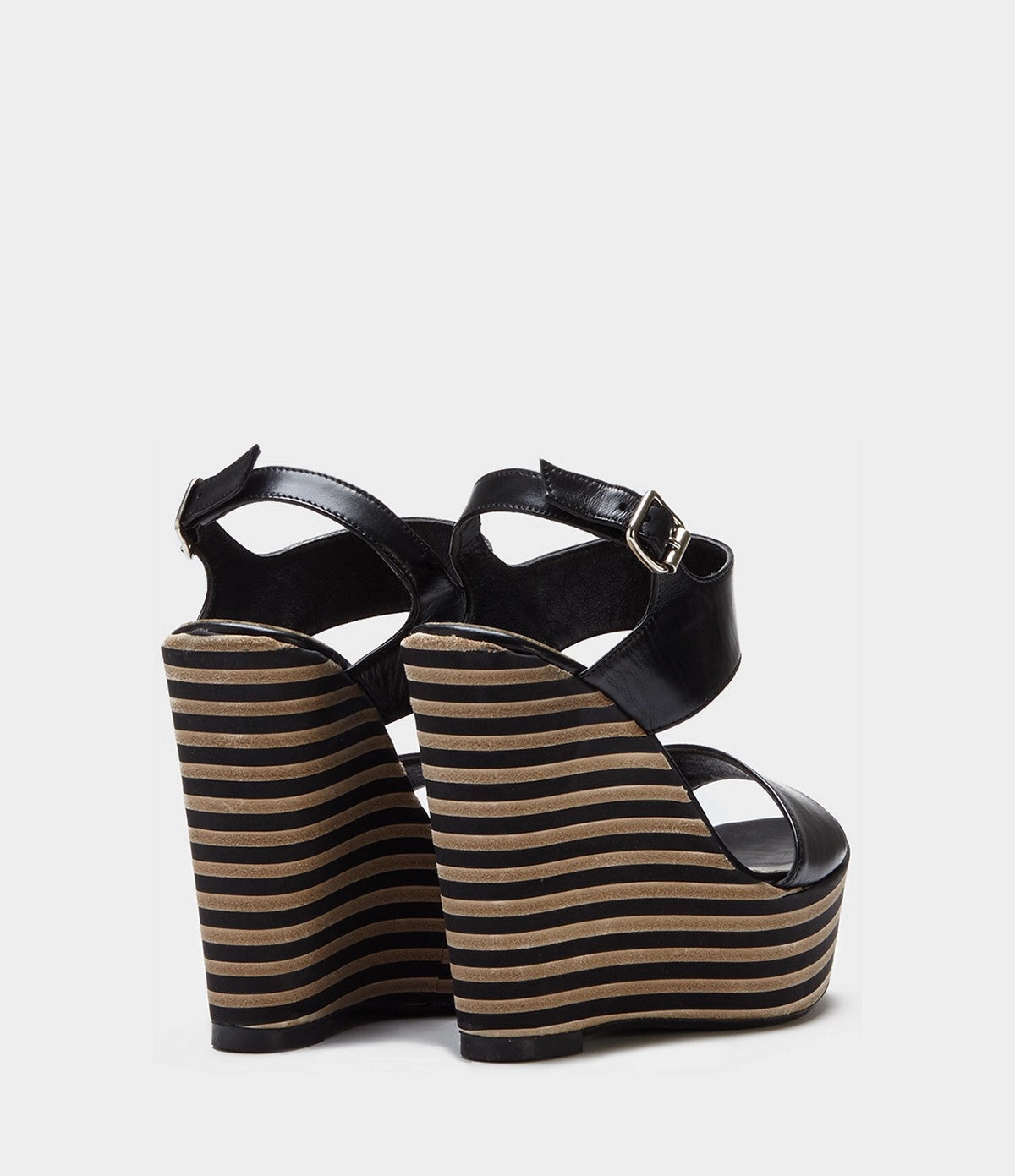 High Heels Fersenpolster Keilabsatz Sandaletten Ilaria schwarz