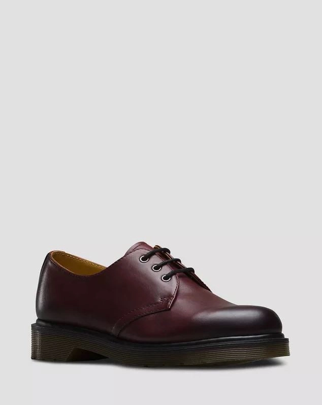 Belleville Stiefel Dr. Martens 3-Loch Unisex Halbschuhe 1461 ANTIQUE TEMPERLEY Echtleder Cherry Red 21153600