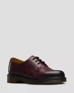 Roccia Stiefel Dr. Martens 3-Loch Unisex Halbschuhe 1461 ANTIQUE TEMPERLEY Echtleder Cherry Red 21153600