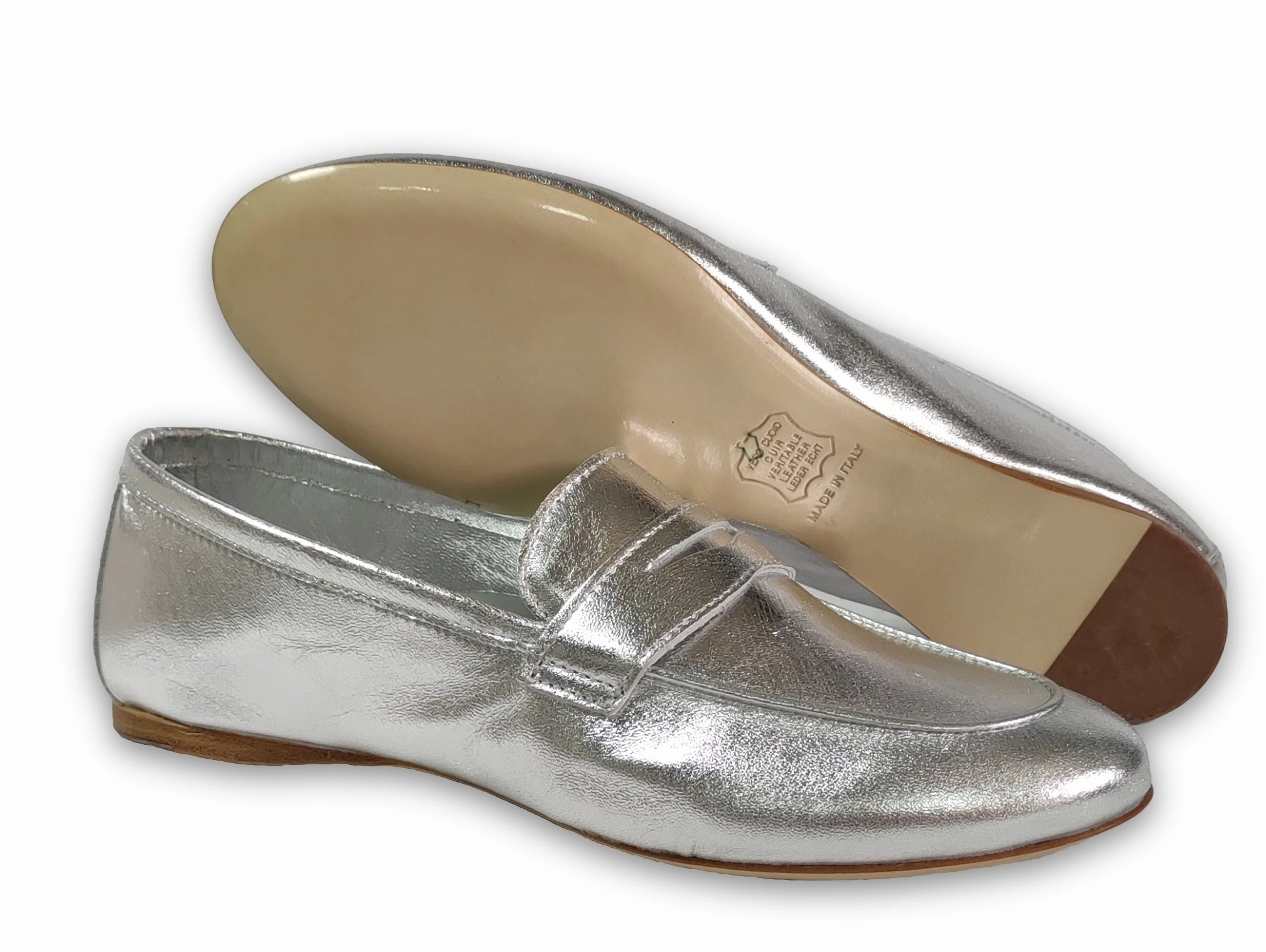 Soft Suede Loafers Pocket Iris Argento