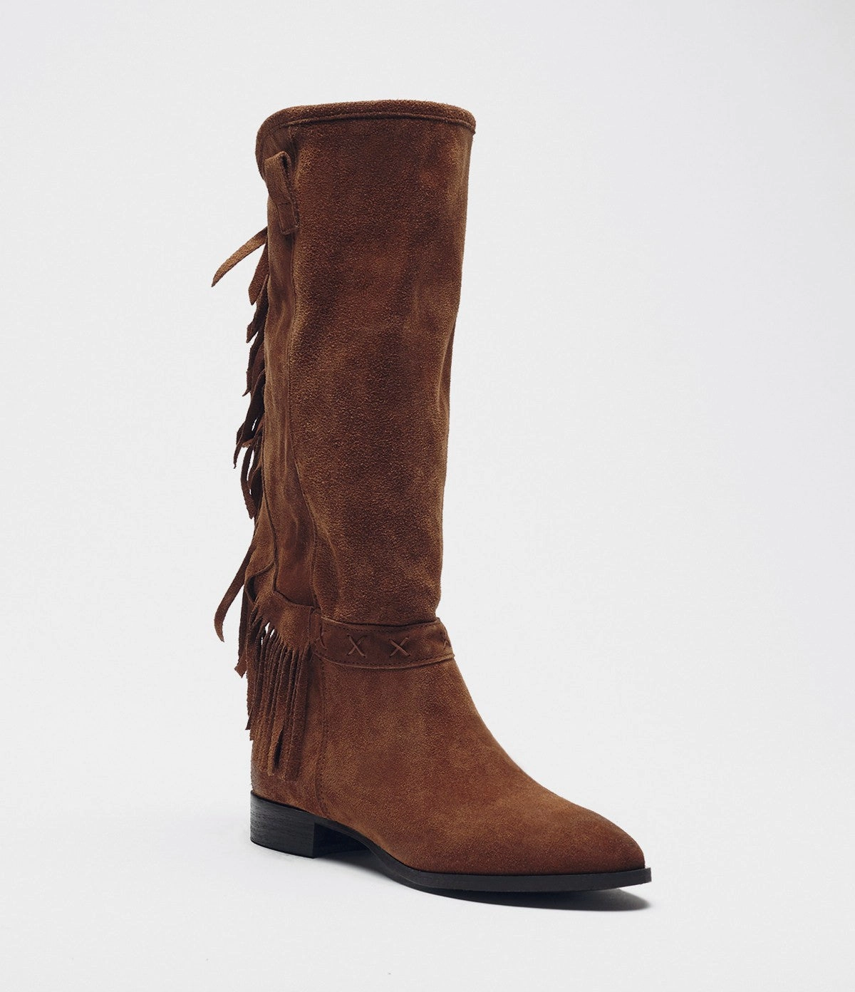 Stiefel Mit Stiletto-absatz Fransenstiefel Fanny braun