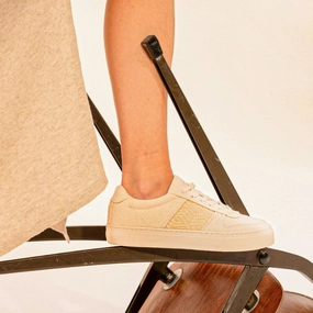 Mai Chau Canvas Beige und Pfirsich Orange Schnüren Sneaker