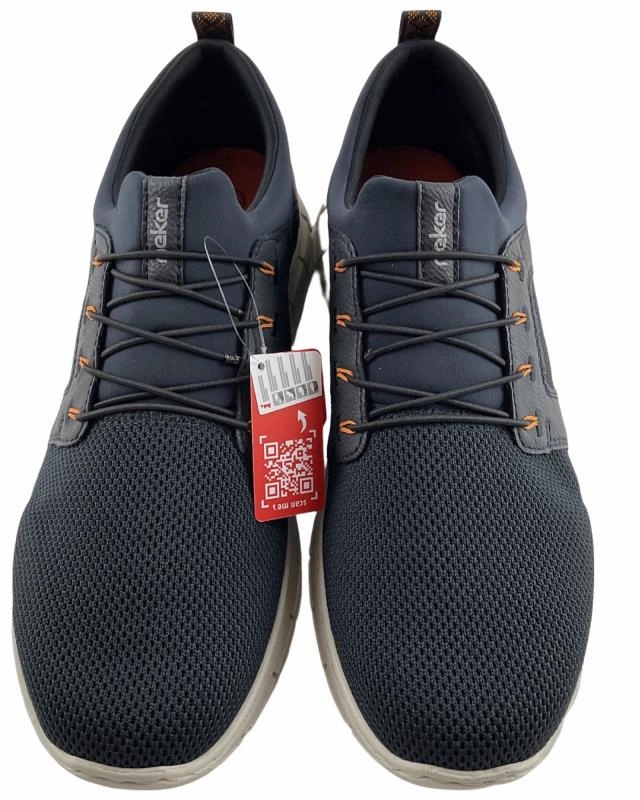 Rieker Herren  Slipper B7796-14 Blau Synthetik//Textil Pantoffeln Blumen