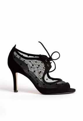 Sandalette zum Schnren aus Netzstoff High Heels With Soles