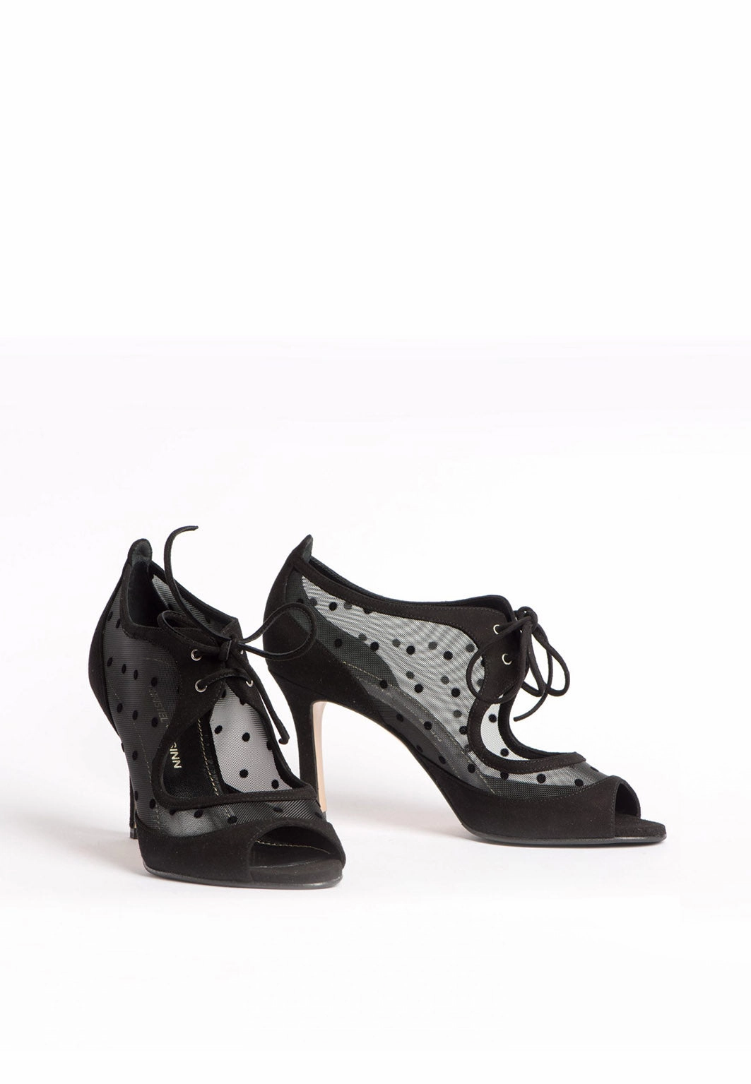 Removable High Heels Sandalette zum Schnren aus Netzstoff