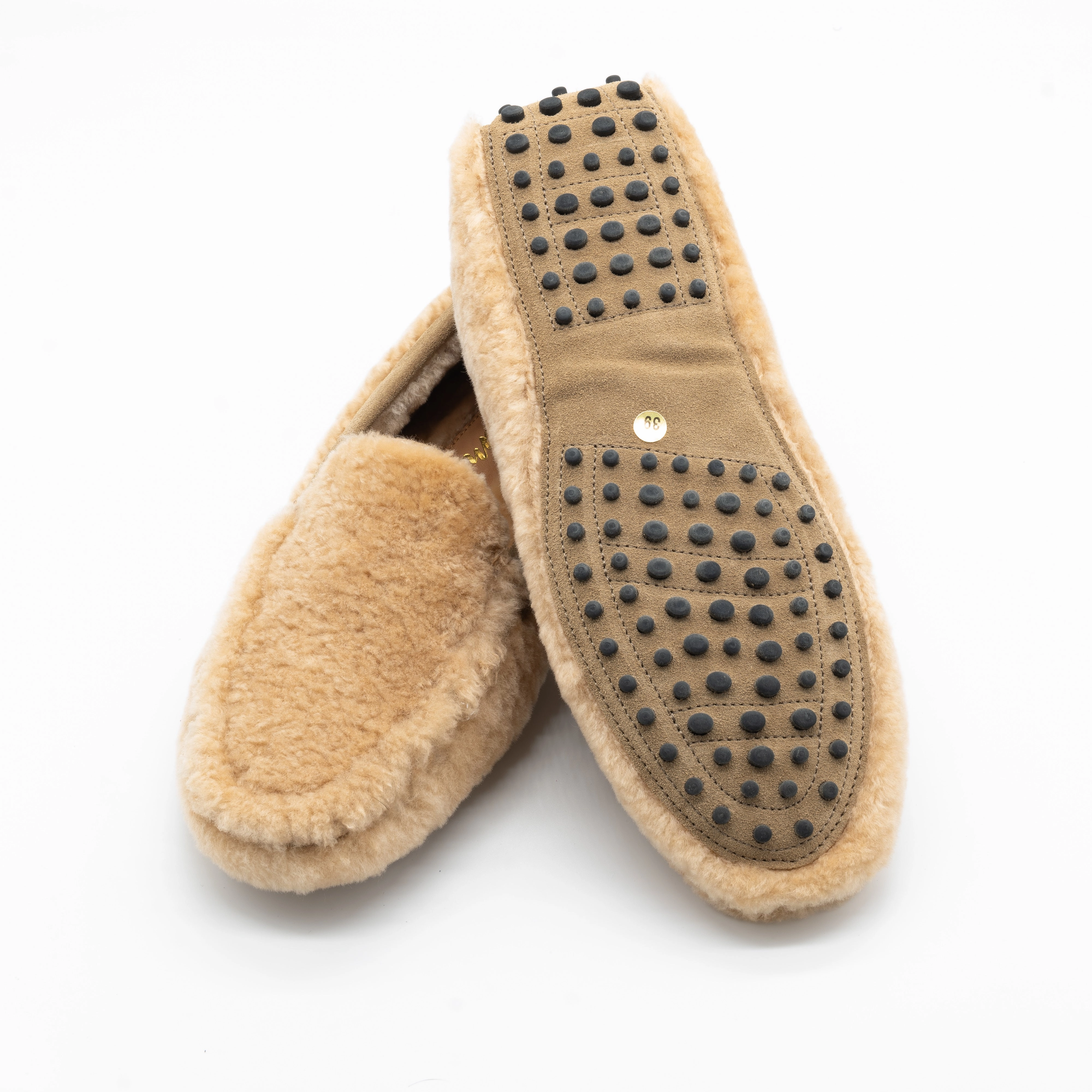 Lederschuhe Haushaltstipp Lammfell Mokassins honey