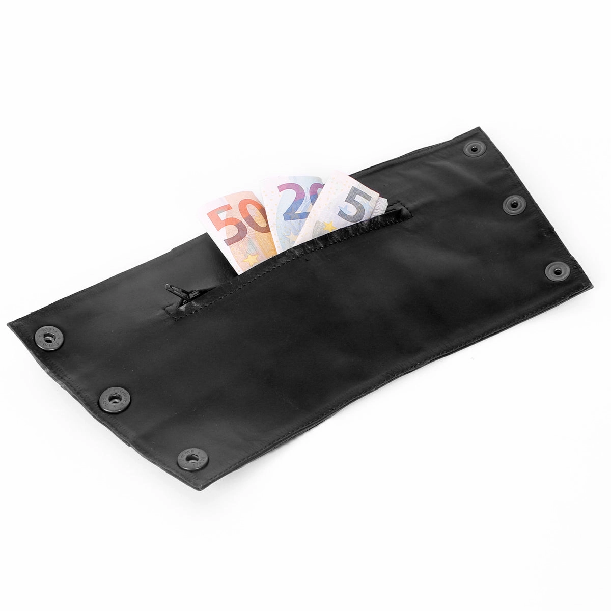 Lange Manschetten-Geldbrse mit Nieten Overknees Stiefel Stoff