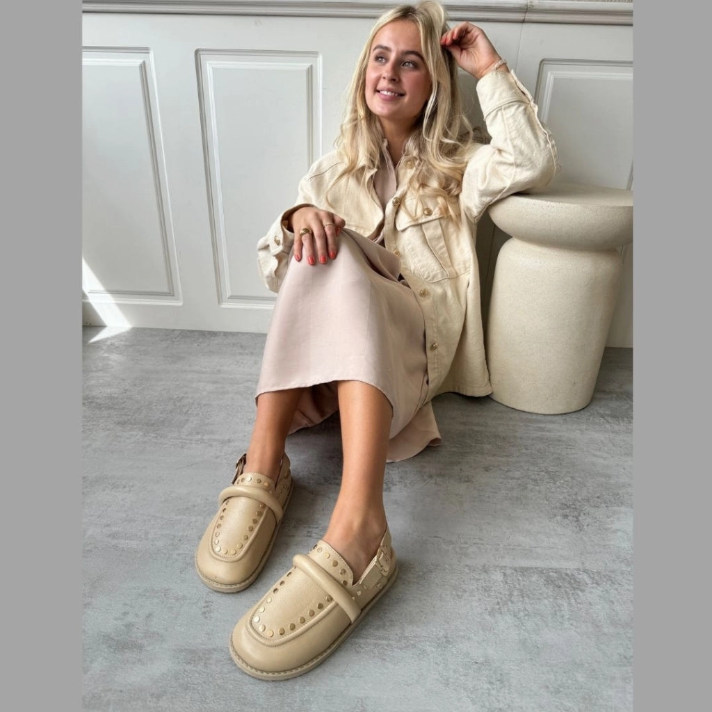 Garfield Pantoffeln MILLA SHOES LEATHER - BEIGE