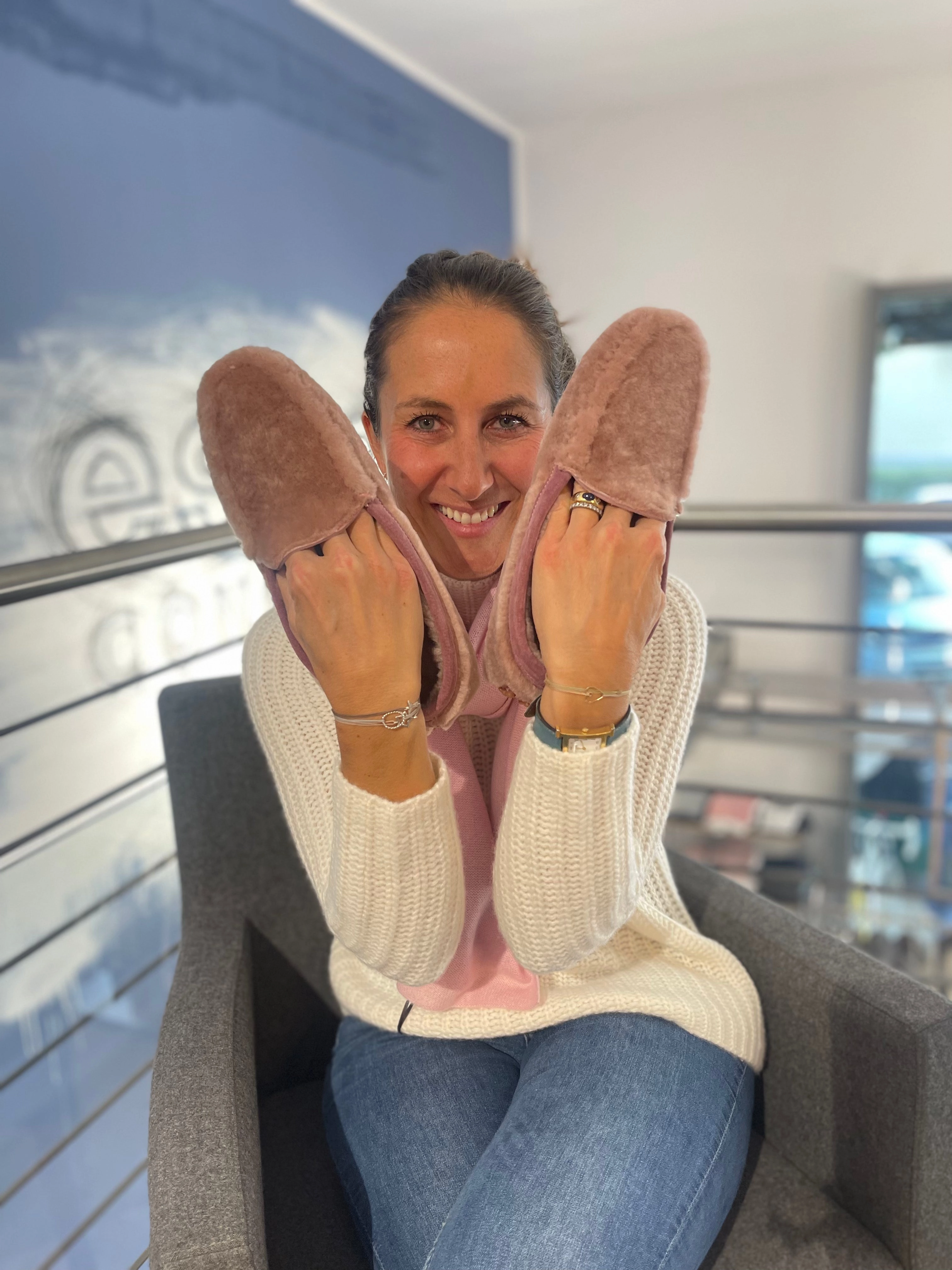 Lammfell Mokassins ros Lederschuhe Mit Haken