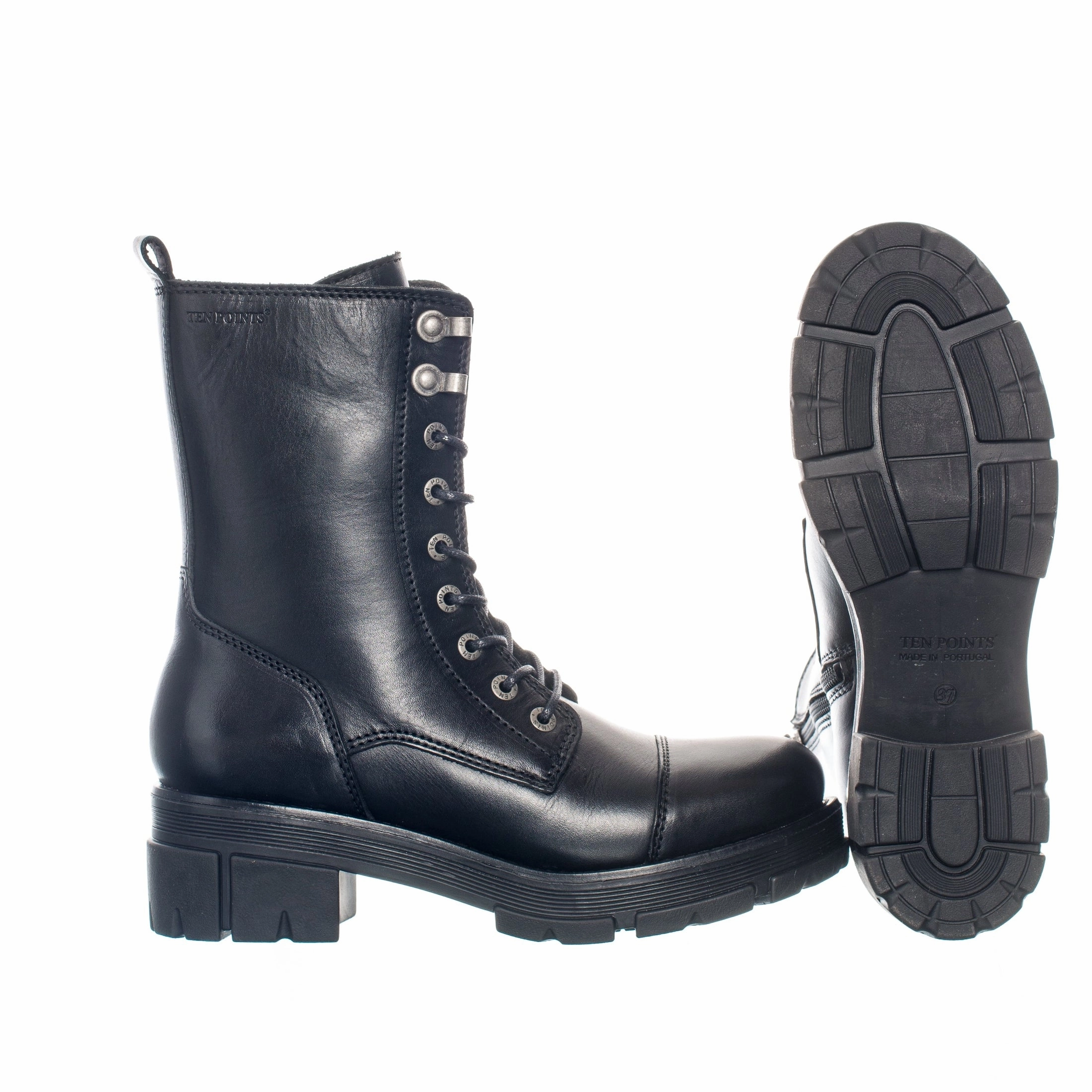 Overknee Stiefel Plateausohle Leder-Schnrboots, Cecilia mit hherem Schaft