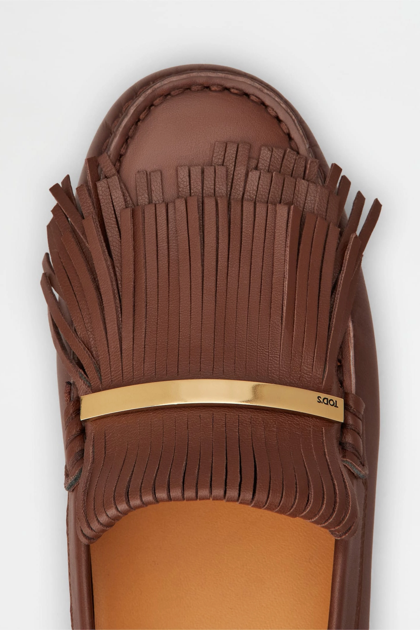 Mokassins Gommino Fringe in Braun Lederschuhe Gürtel