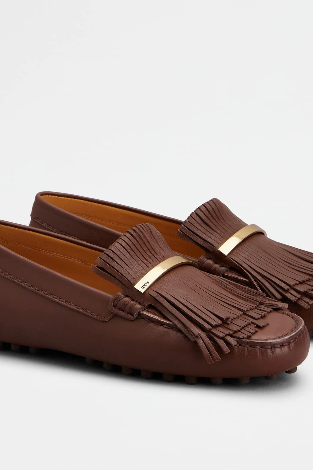 Lederschuhe Wasserränder Mokassins Gommino Fringe in Braun