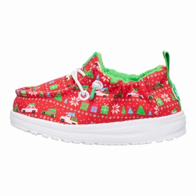 LILDUDE Holiday Sweater Kinder - Red/Green Lederschuhe Breite Füße
