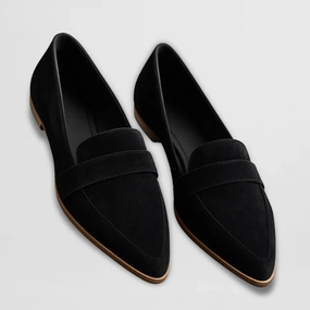 Anita - Mockaloafers Black Leather Loafers
