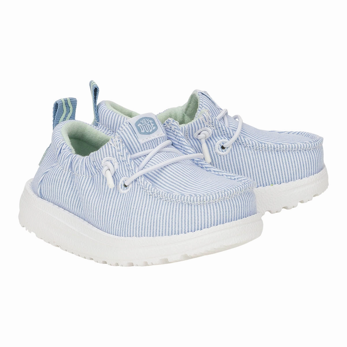 Sommer Pantoffeln Witt LILDUDES Slip On Prints Kinder - White/Faded Denim