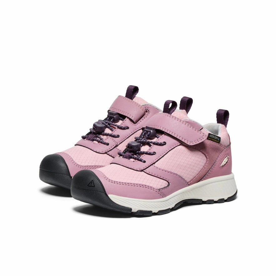 Weiße Stoff Sneaker Deichmann Little Kids' Skua Waterproof Shoe  |  Zephyr/Plum Perfect
