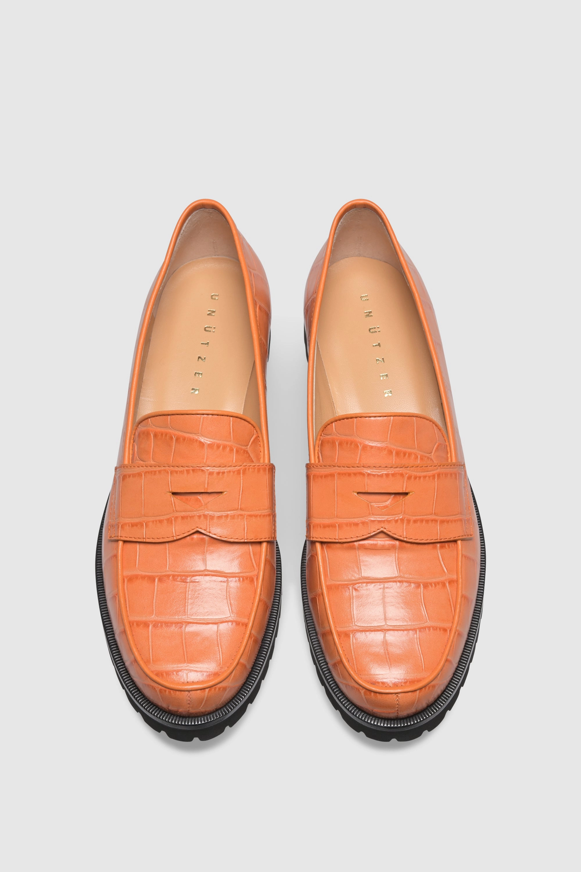 Loafer 1336 Cocco Stampato Arancio Loafers Massimo Dutti