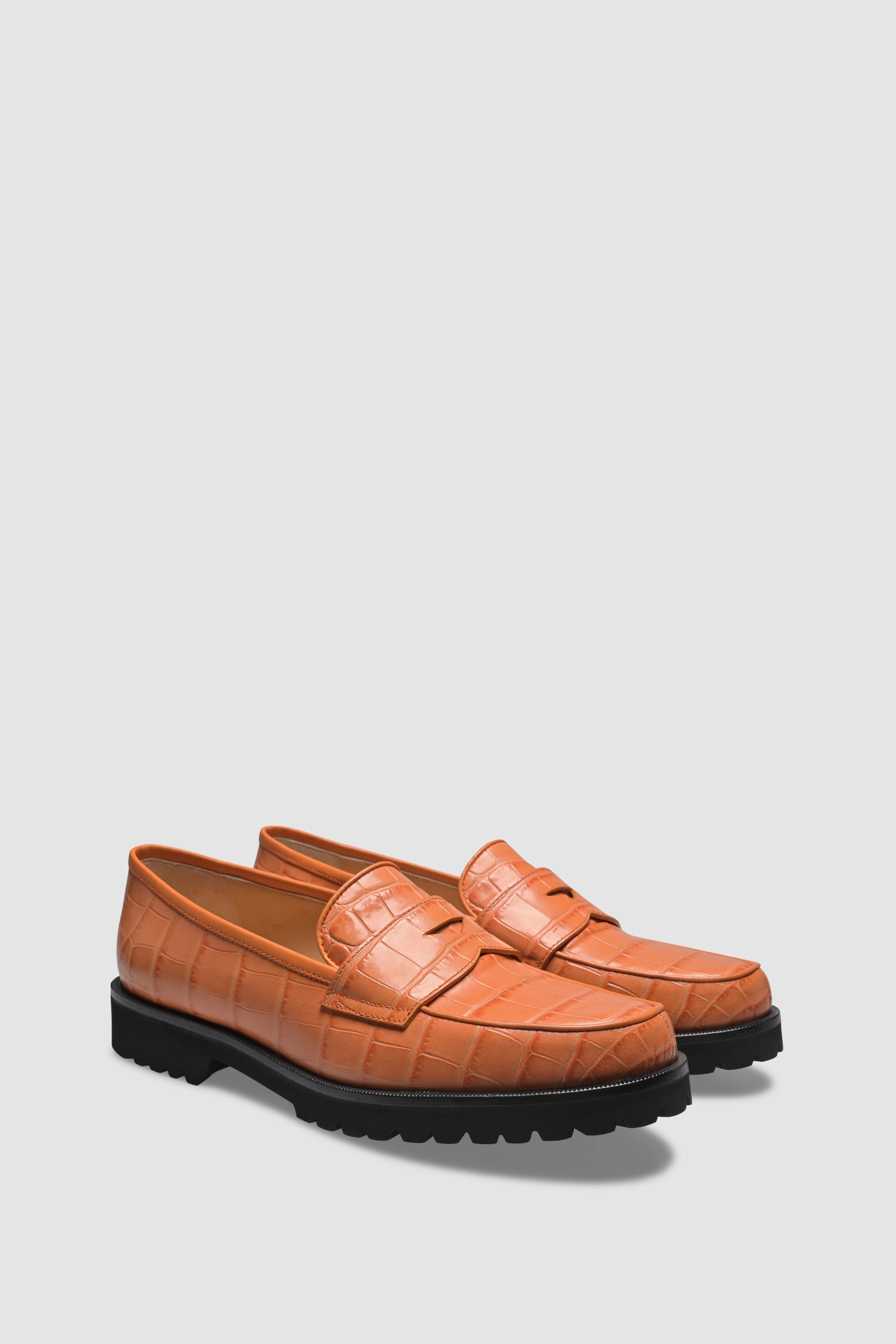 Aurland Penny Loafers Loafer 1336 Cocco Stampato Arancio