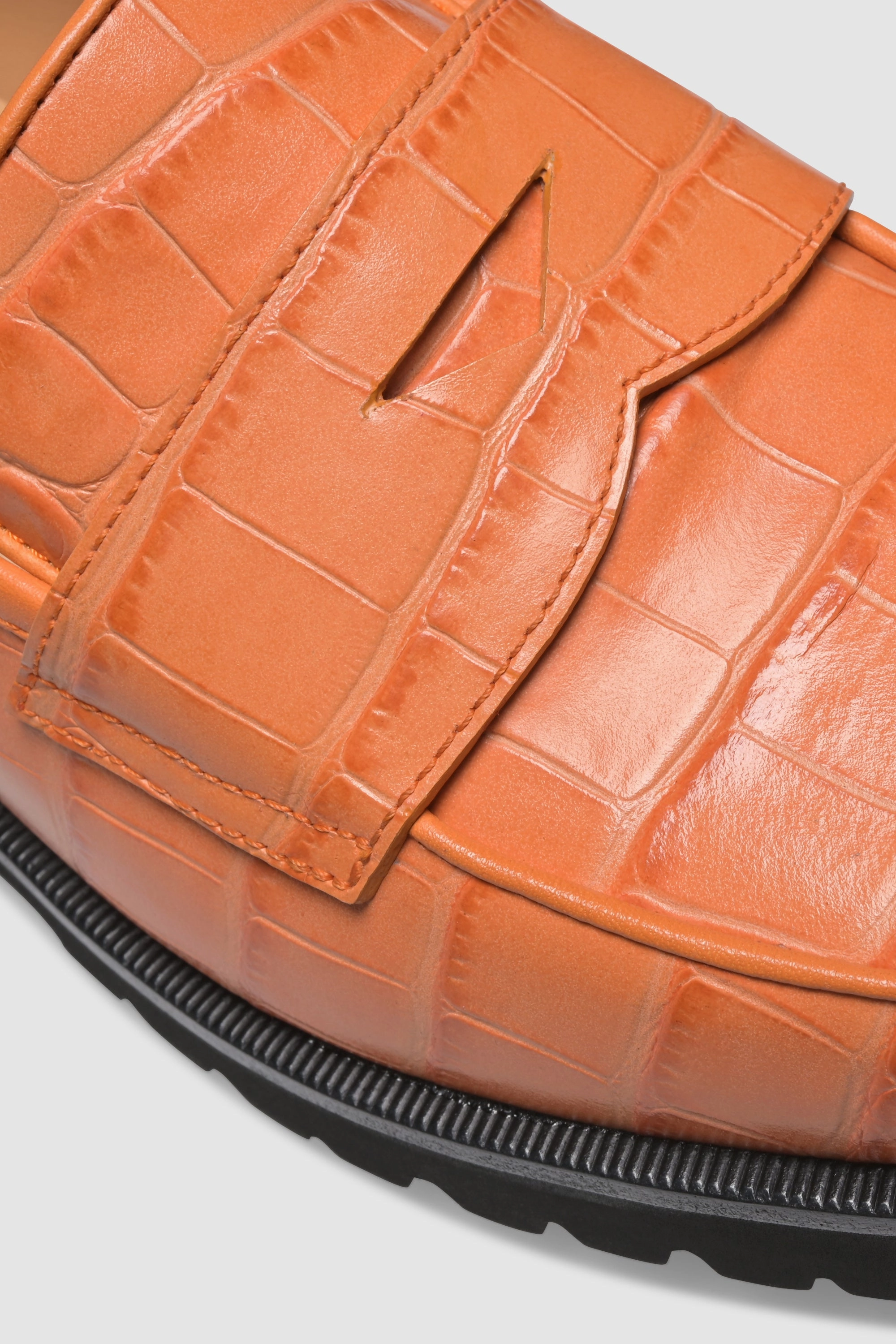 Loafer 1336 Cocco Stampato Arancio Basket Weave Loafers