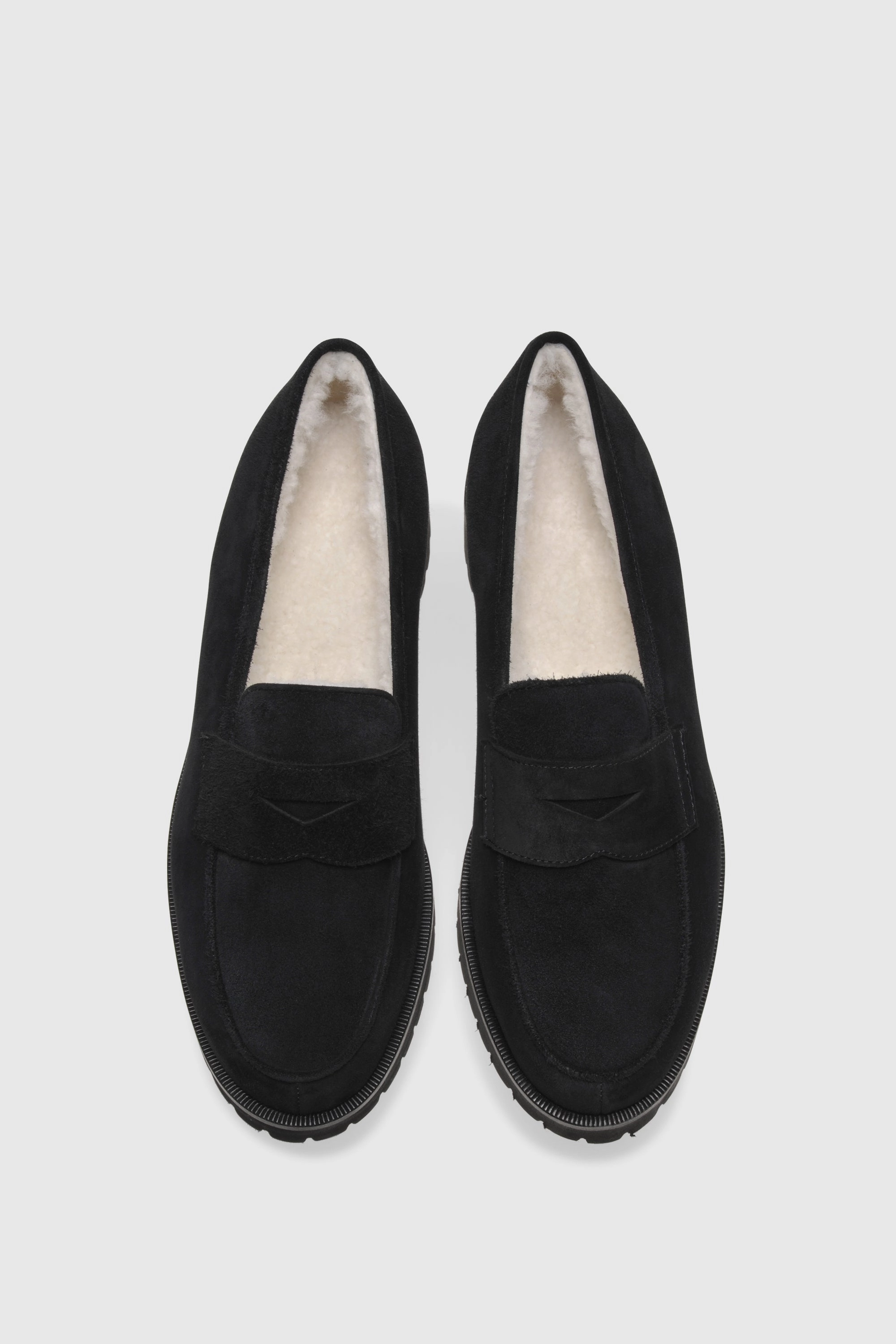 Moss Suede Loafers Loafer 1471 Camoscio Black Shearling Latte