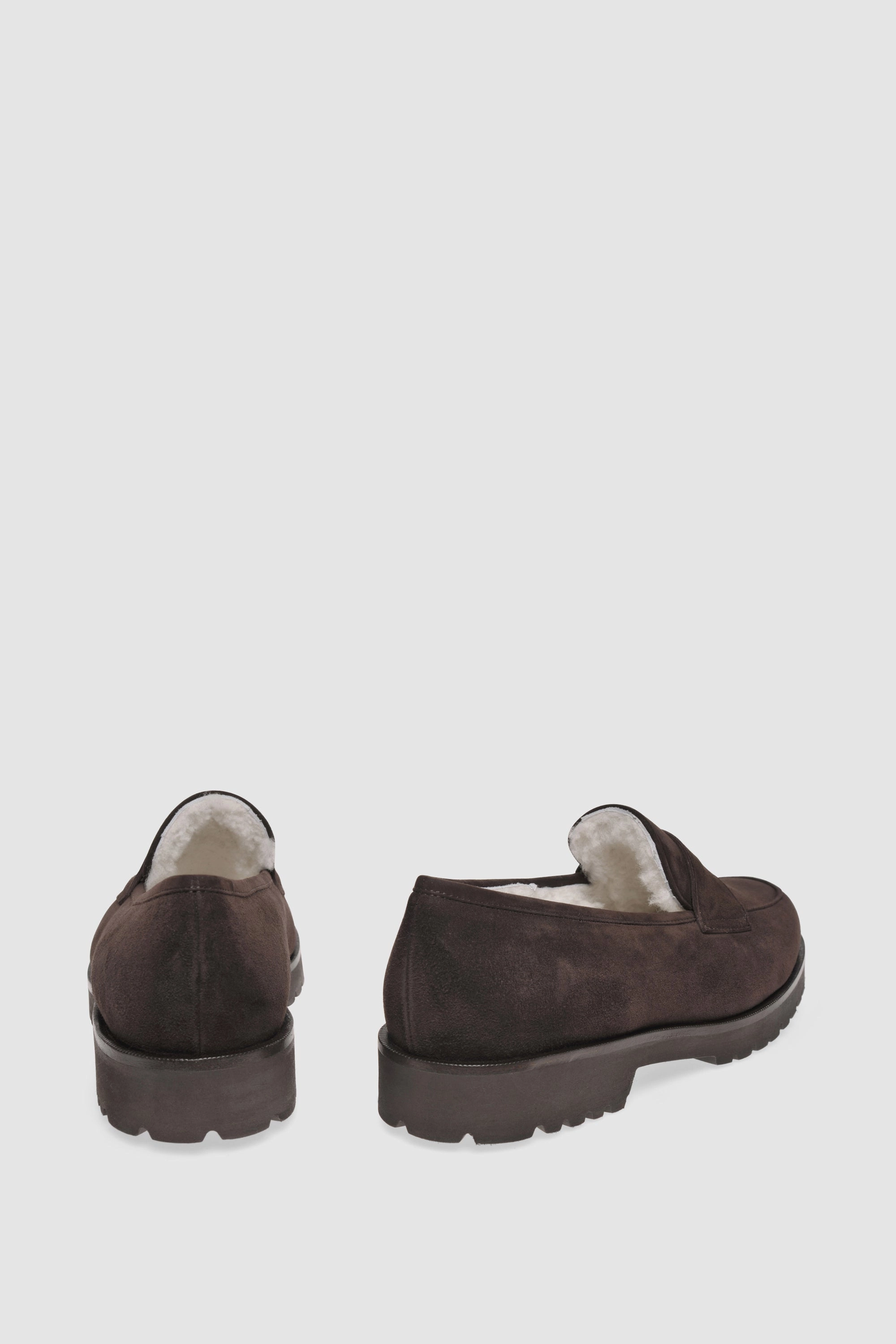 Loafer 1471 Velour Chocolate Shearling Latte Loafers Gucci Style