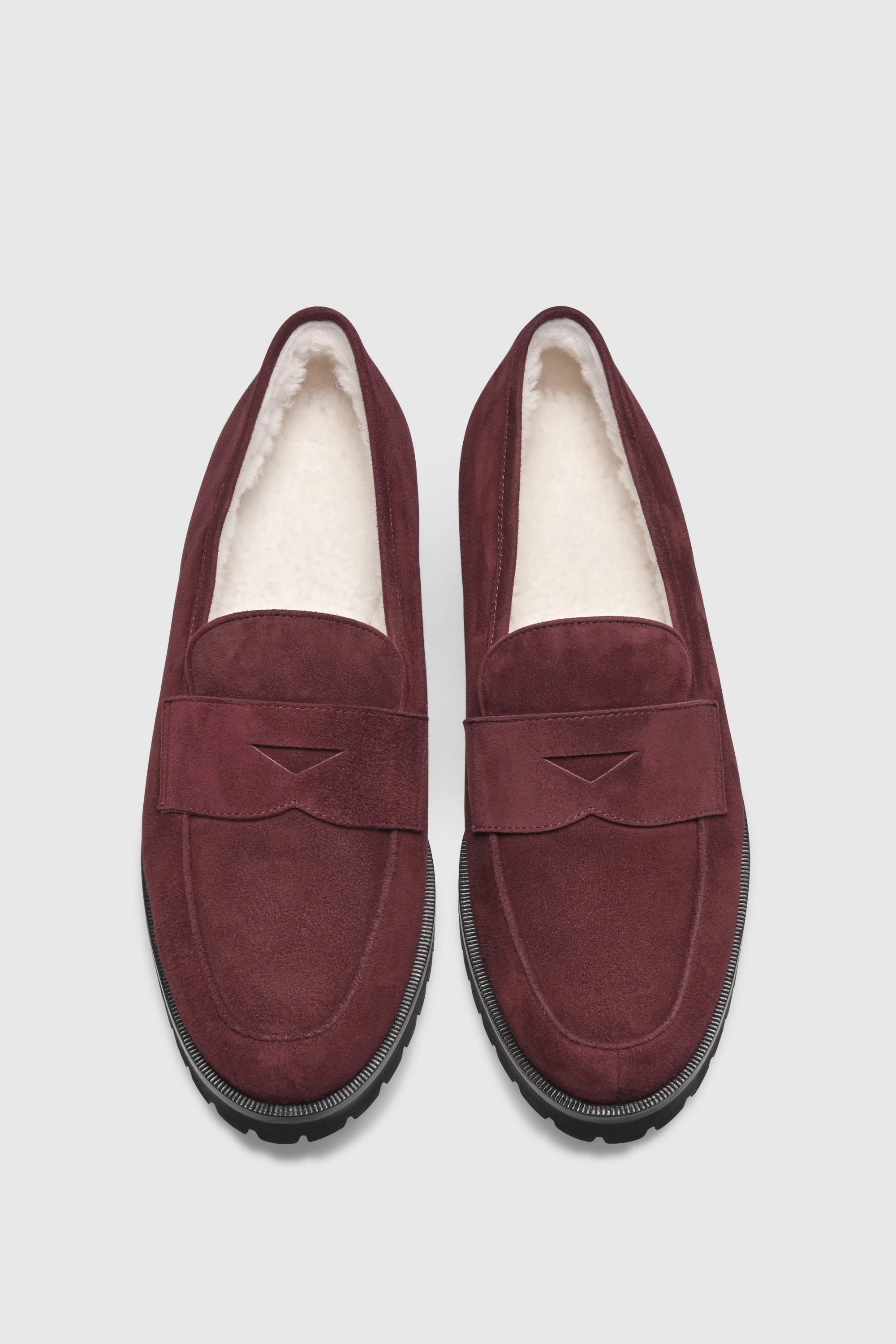 Pace Loafers Loafer 1471 Velour Plum Shearling Latte