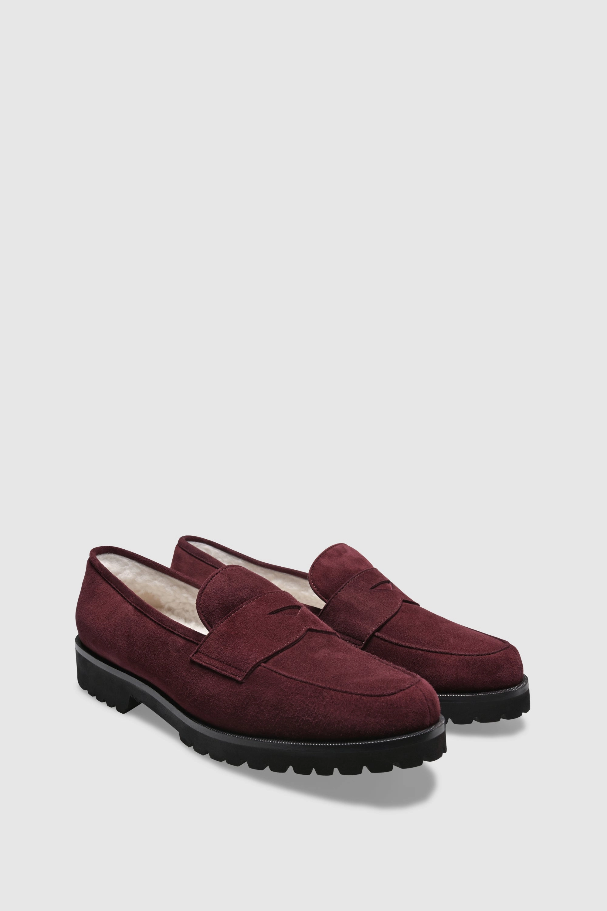 Loafer 1471 Velour Plum Shearling Latte Style Loafers With Socks