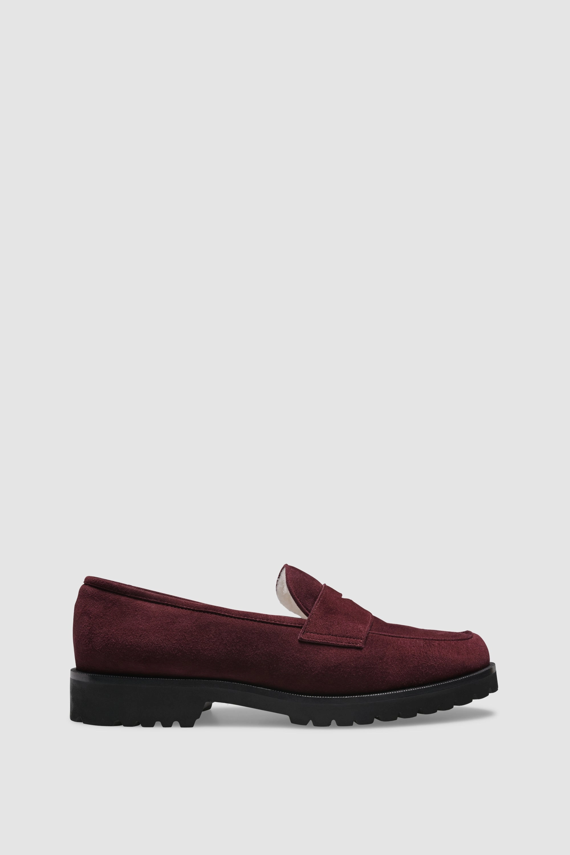Loafer 1471 Velour Plum Shearling Latte Belgian Shoes Loafers