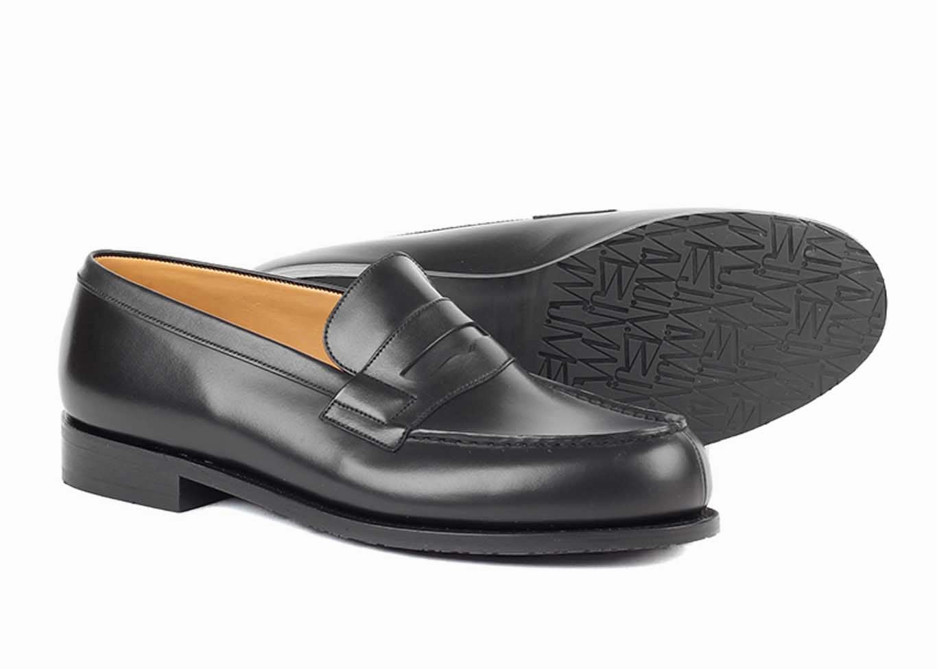 Loafer 180 - Black Box Calf - Rubber sole Loafers With Socks Or Not