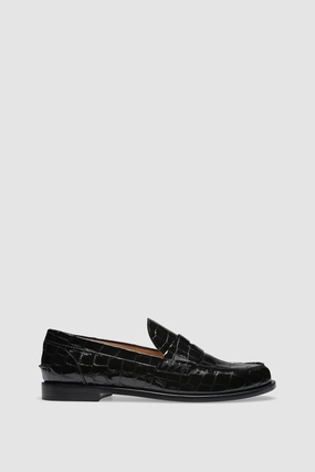 Think Loafers Loafer 9250 Cocco Stampato Vernice Black