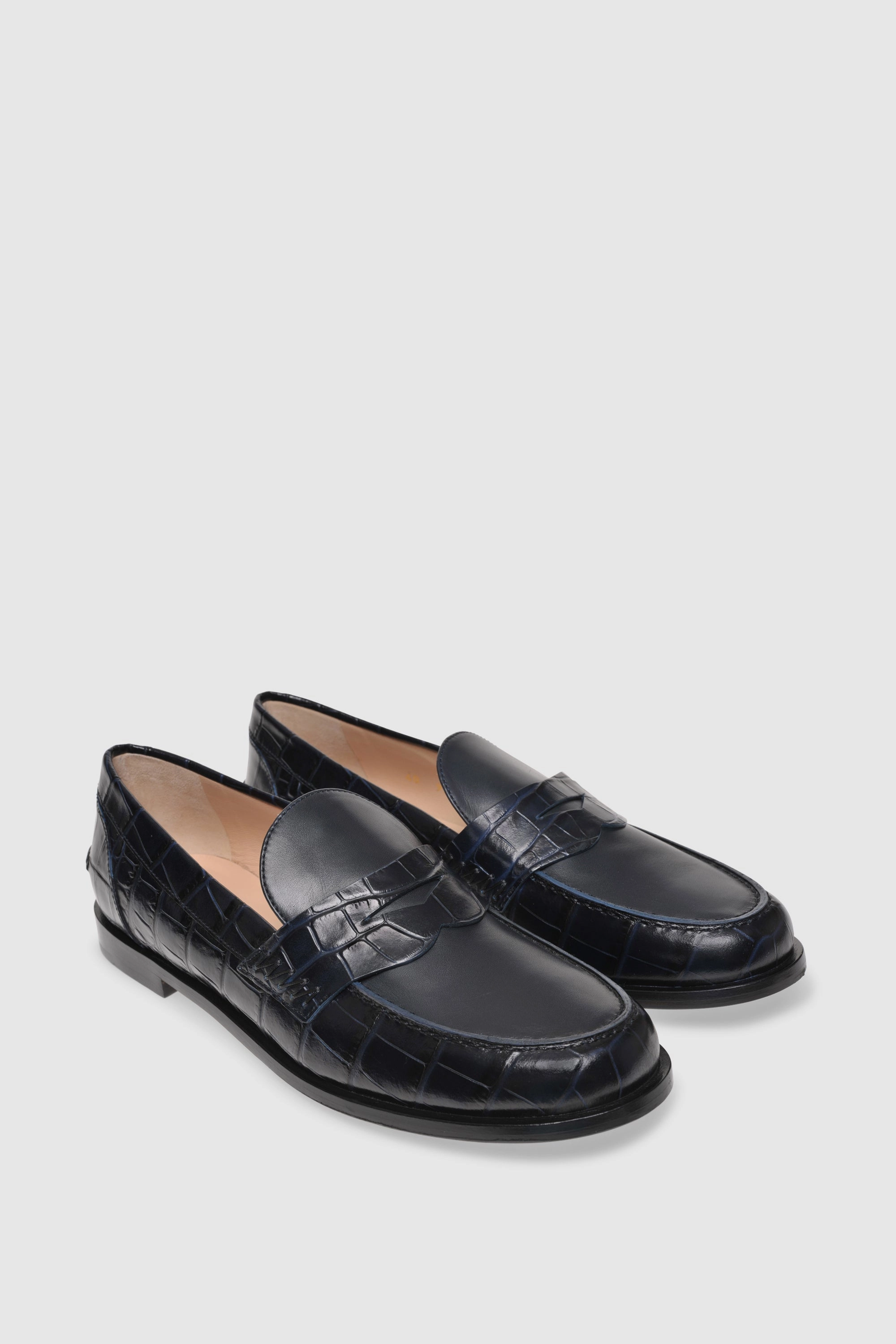 Loafers Sezane Loafer 9250 Cocco Stampato Vitello Navy