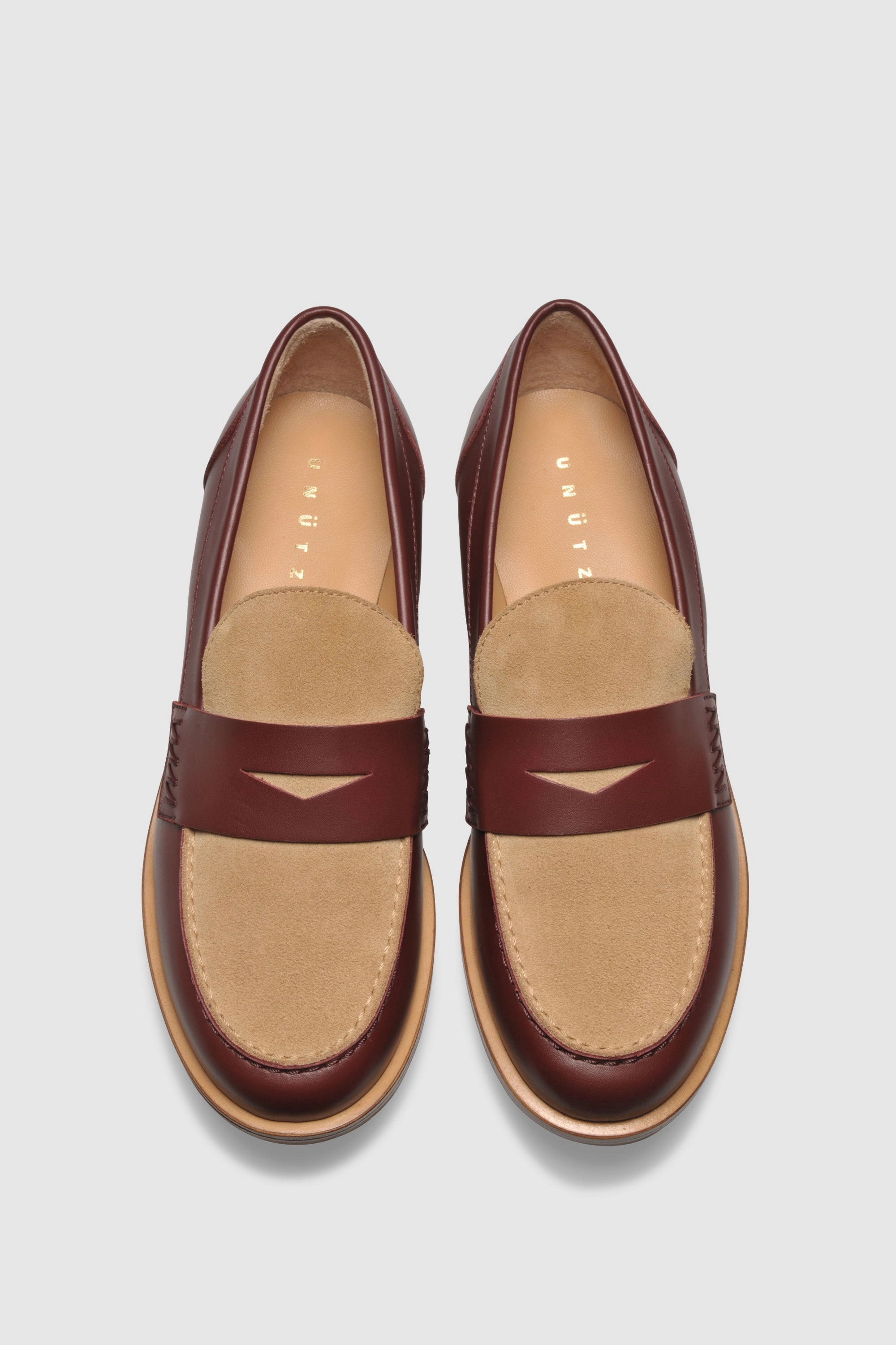 Loafers And Chinos Loafer 9250 Vitello Velour Bordeaux Beige