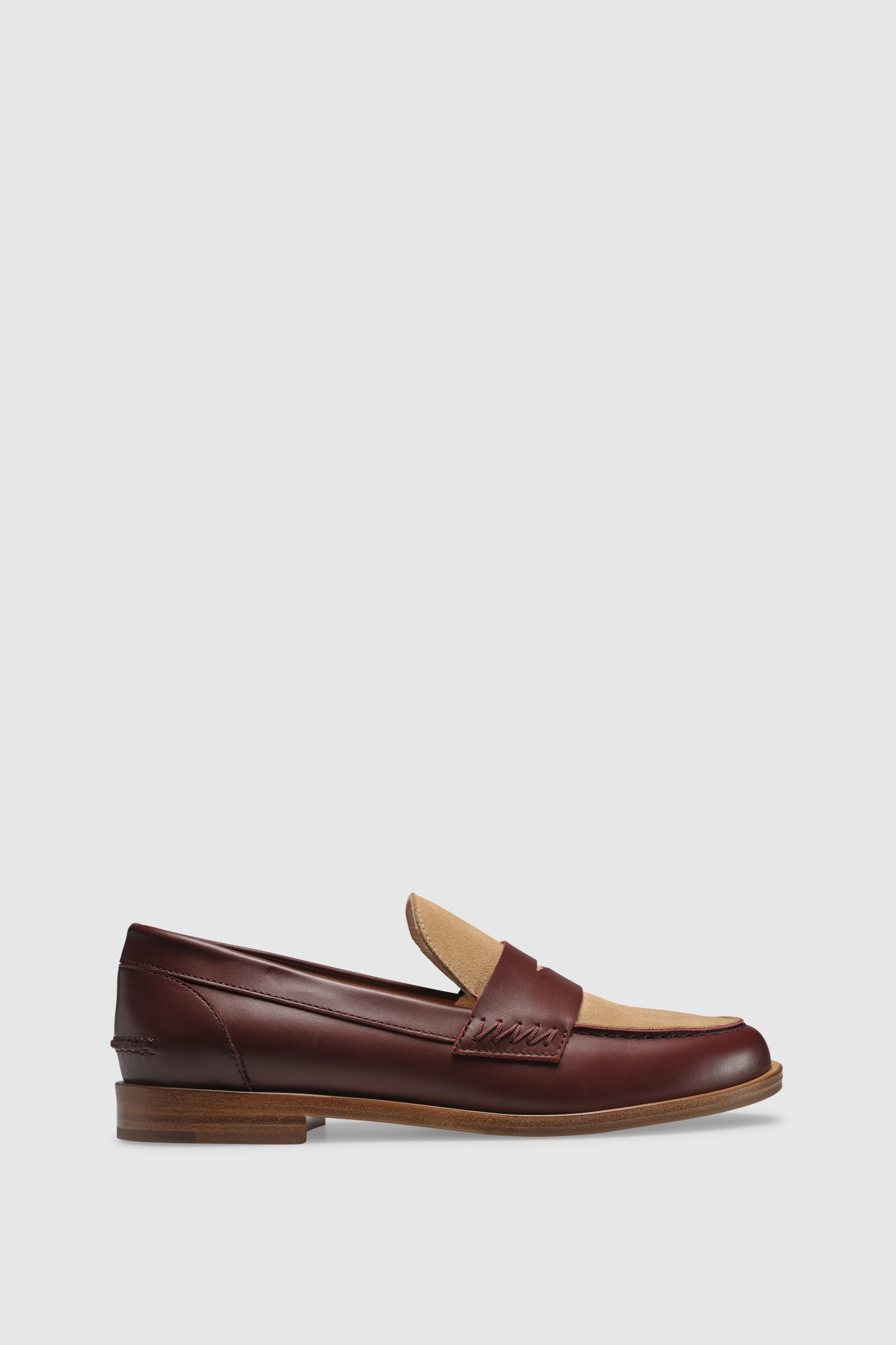 Loafer 9250 Vitello Velour Bordeaux Beige Loafers Open Back