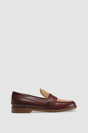 Loafers Doc Loafer 9250 Vitello Velour Bordeaux Beige