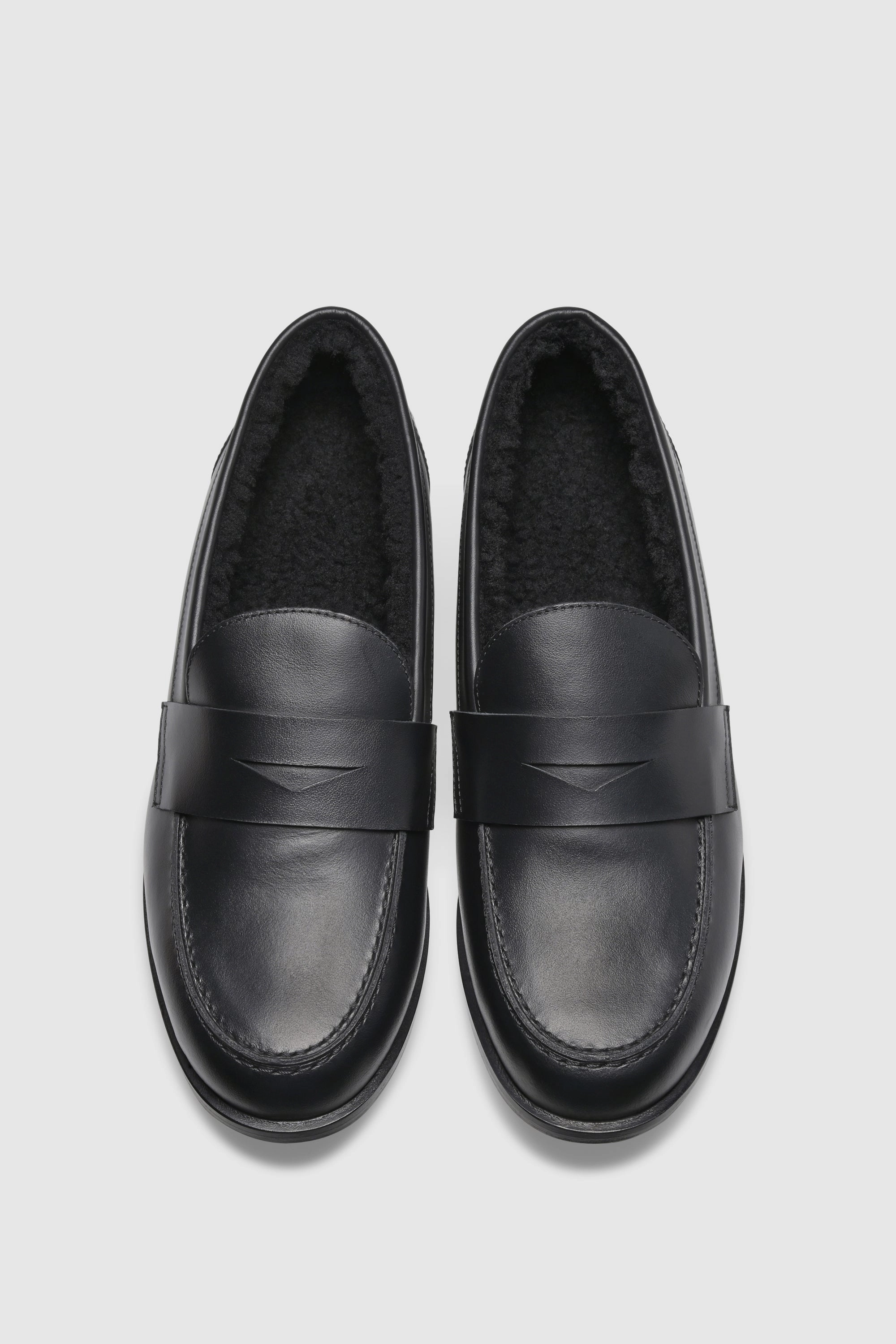 Loafer 9464 Vitello Shearling Black Loafers Big Sole