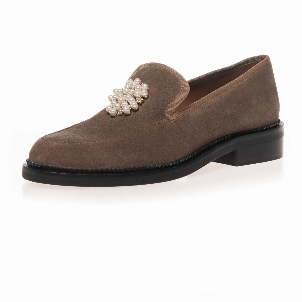 White Jeans Brown Loafers THE SHINE LOAFER SUEDE - TABACCO (DODO)