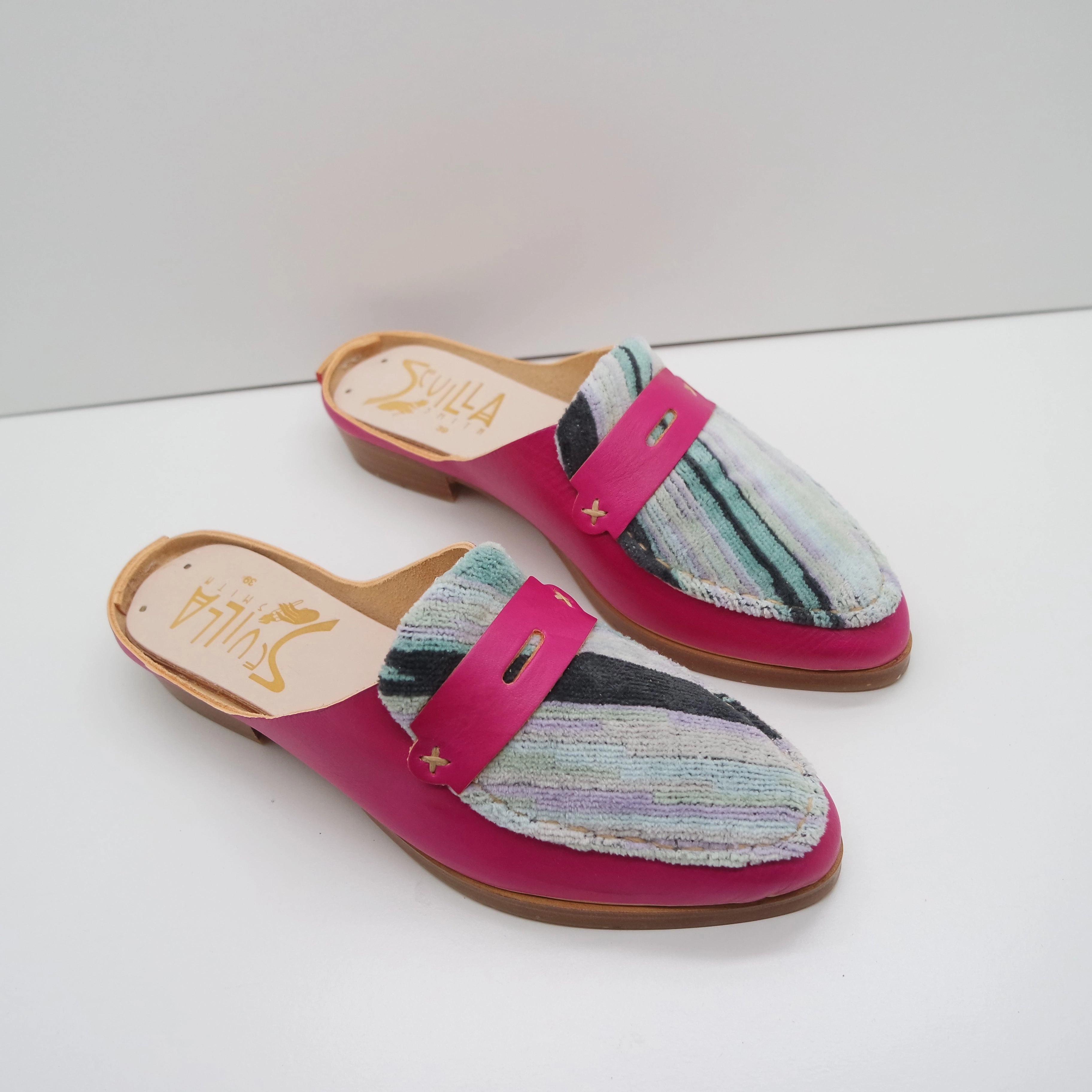 Parisian Loafers READY MADE. SIZE 39. THE MIA. RAMBUTAN. 2CM HEEL. MISSONI LAKE 13